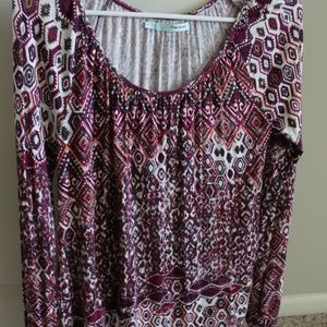 Long Sleeve Multicolored Blouse